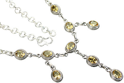 Design 7096: yellow citrine drop necklaces