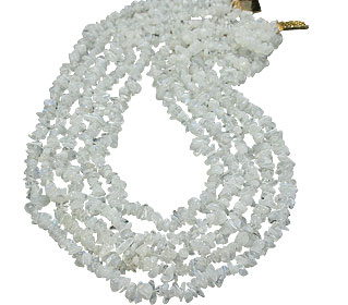 Design 7182: white moonstone chipped, multistrand necklaces