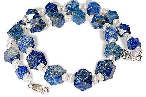 Design 7190: blue,white lapis lazuli necklaces