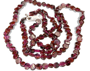 Design 72: red garnet simple-strand necklaces