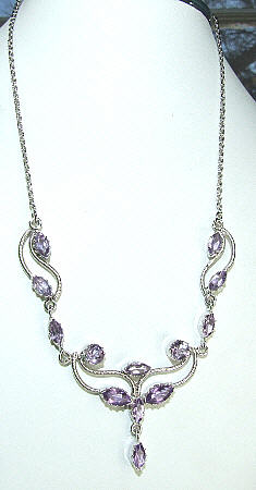 Design 7348: purple amethyst multistrand necklaces