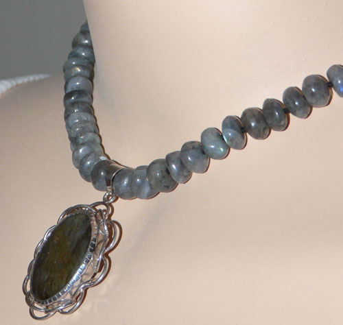 Design 7361: gray labradorite necklaces