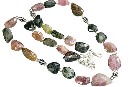 Design 7368: green,pink,multi-color tourmaline necklaces