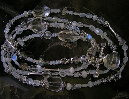 Design 7394: white moonstone necklaces