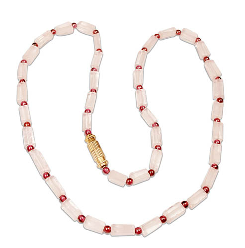 Design 7395: pink,purple rose quartz necklaces