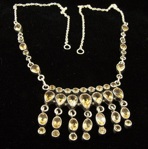 Design 7408: yellow citrine necklaces