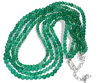 Design 7413: green onyx multistrand necklaces