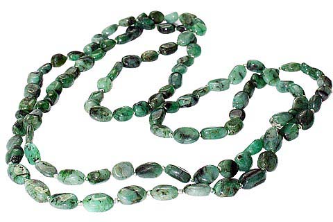 Design 7424: green emerald necklaces
