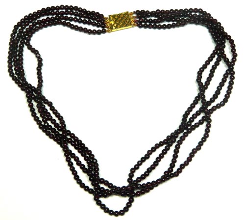Design 7429: multi-color garnet necklaces