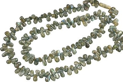 Design 7434: green labradorite drop necklaces