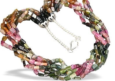Design 7435: pink,multi-color tourmaline necklaces