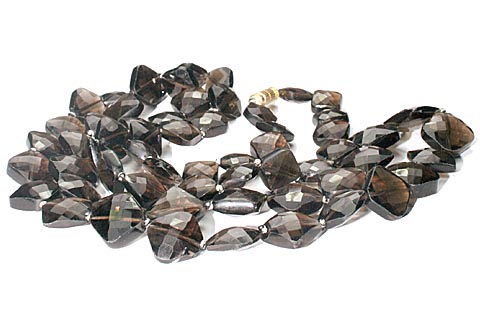 Design 7438: brown smoky quartz necklaces