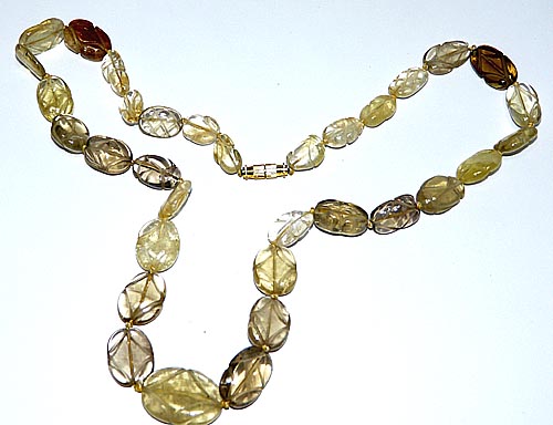 Design 7448: yellow citrine necklaces