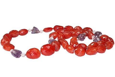 Design 7458: purple carnelian necklaces
