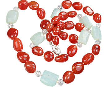 Design 7459: green carnelian necklaces