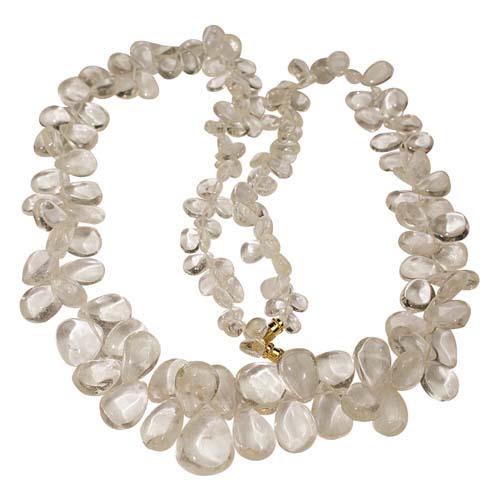 Design 7472: White crystal drop necklaces