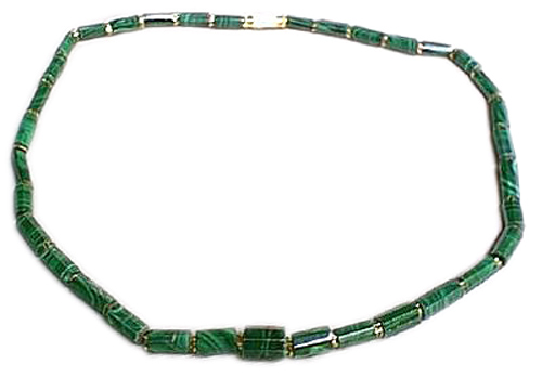 Design 75: green malachite necklaces