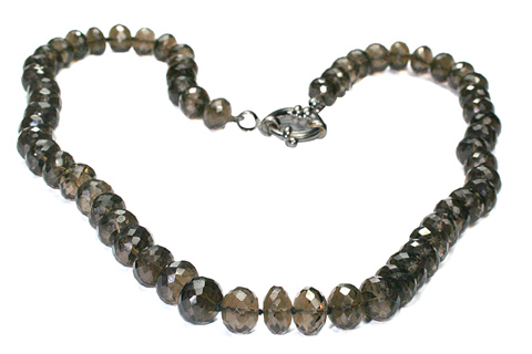 Design 7574: brown smoky quartz necklaces