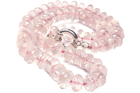Design 7581: pink rose quartz chunky necklaces