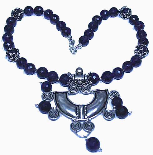 Design 7616: Purple amethyst necklaces