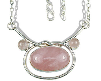 Design 765: pink rose quartz pendant necklaces