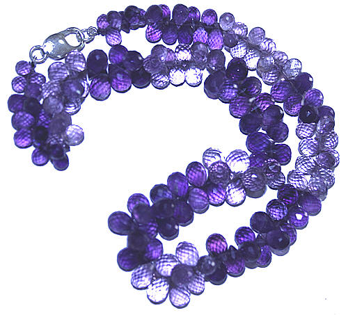 Design 7723: purple amethyst drop necklaces