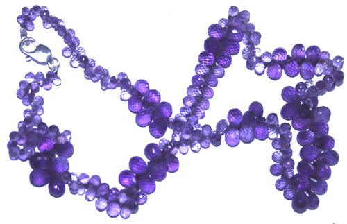 Design 7724: Purple amethyst drop necklaces
