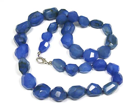 Design 7758: blue chalcedony chunky necklaces