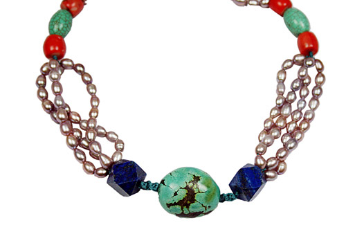 Design 7796: multi-color pearl booby necklaces