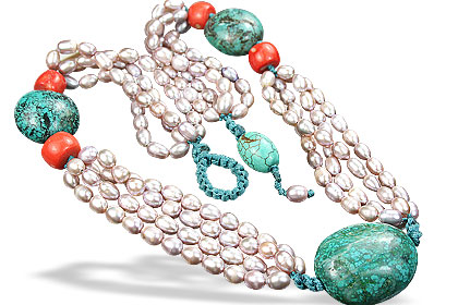 Design 7797: multi-color pearl booby necklaces