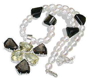 Design 7798: multi-color multi-stone pendant necklaces