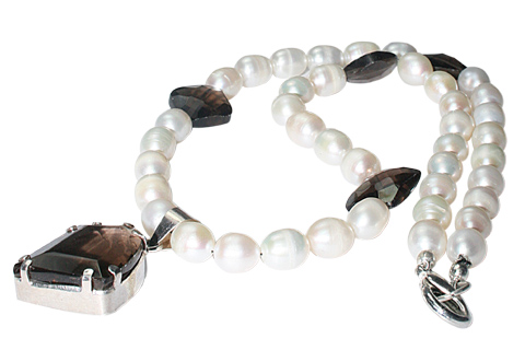 Design 7804: brown,white pearl necklaces