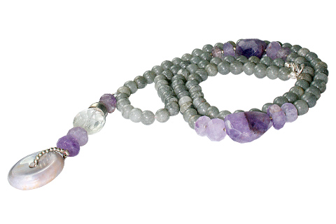 Design 7948: multi-color multi-stone donut necklaces