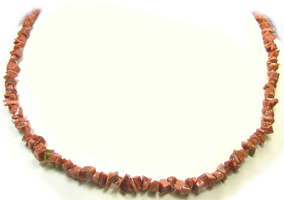 Design 841: brown goldstone chipped necklaces