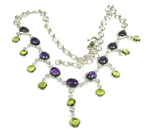 Design 8412: green,purple amethyst necklaces
