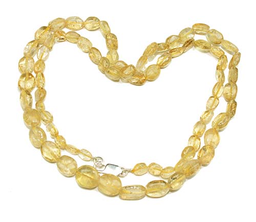 Design 8469: Yellow citrine drop necklaces