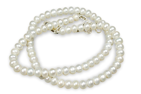 Design 8484: white pearl simple-strand necklaces