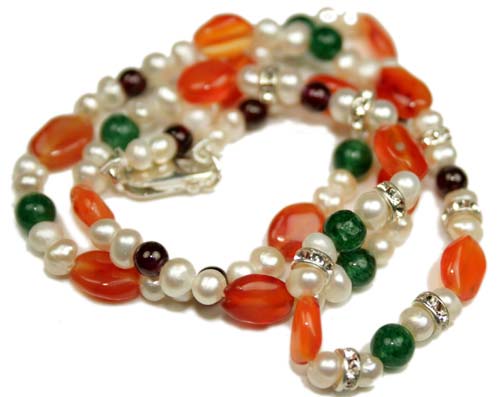 Design 859: orange, white carnelian necklaces