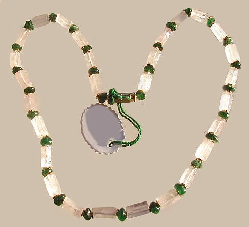 Design 861: green,white,clear aventurine necklaces