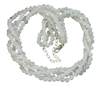 Design 8837: blue,white moonstone multistrand necklaces