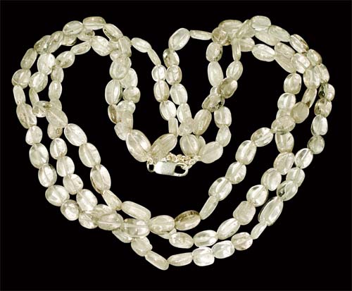 Design 8840: White crystal multistrand necklaces