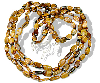 Design 8842: brown,yellow tiger eye multistrand necklaces