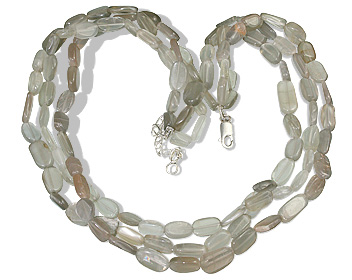 Design 8849: gray moonstone multistrand necklaces