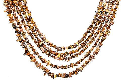 Design 8902: brown tiger eye multistrand necklaces