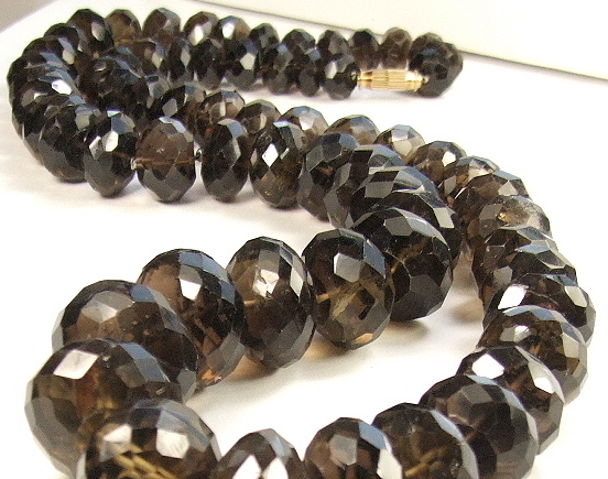 Design 8925: brown smoky quartz necklaces