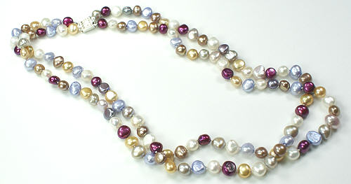 Design 8933: multi-color pearl necklaces