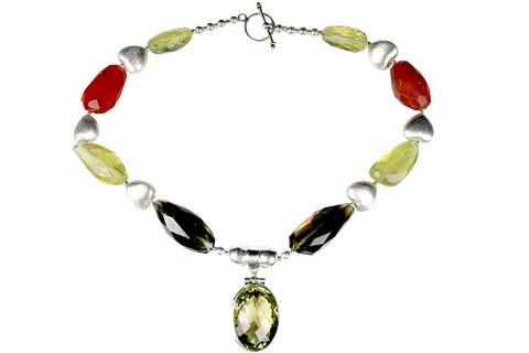 Design 9019: multi-color multi-stone contemporary necklaces