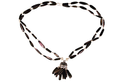 Design 9031: purple abalone necklaces