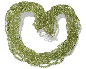 Design 9086: green peridot contemporary necklaces