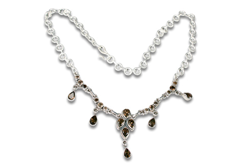 Design 9145: brown smoky quartz necklaces